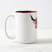 素朴なBohoの花の長角牛のスカル ツートーンマグカップ (左)