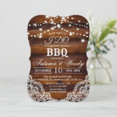 素朴なI DO ポストBBQ 木製招待状 招待状 (スタンド正面)