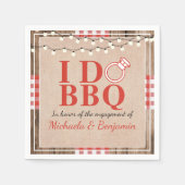 素朴なI Do BBQエンゲージメントパーティー カップルシャワー スタンダードカクテルナプキン (正面)