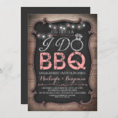 素朴なI do BBQ婚約パーティ 招待状 (正面/裏面)
