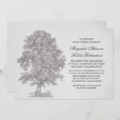 素朴なolの木の結婚式招待状 招待状 (正面/裏面)