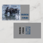 素朴なoutdoorsmanの荒野の野性生物の雄牛のアメリカヘラジカ 名刺 (正面/裏面)