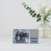 素朴なoutdoorsmanの荒野の野性生物の雄牛のアメリカヘラジカ 名刺 (スタンド正面)