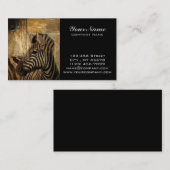 素朴なwoodgrainのアフリカのサファリ動物のシマウマ 名刺 (正面/裏面)