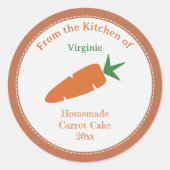 素朴にんじんケーキラベルシール ラウンドシール (正面)