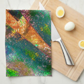 素朴に燃えた色の層の散乱 キッチンタオル (四つ折り)