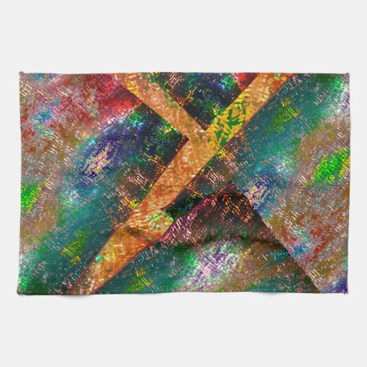 素朴に燃えた色の層の散乱 キッチンタオル (横)