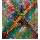 素朴に燃えた色の層の散乱 シャワーカーテン (正面)