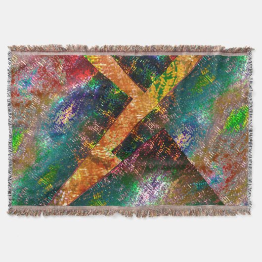 素朴に燃えた色の層の散乱 スローブランケット (正面)