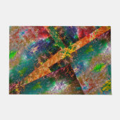 素朴に燃えた色の層の散乱 ドアマット (正面)