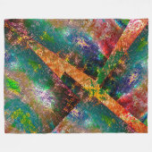 素朴に燃えた色の層の散乱 フリースブランケット (正面(横))