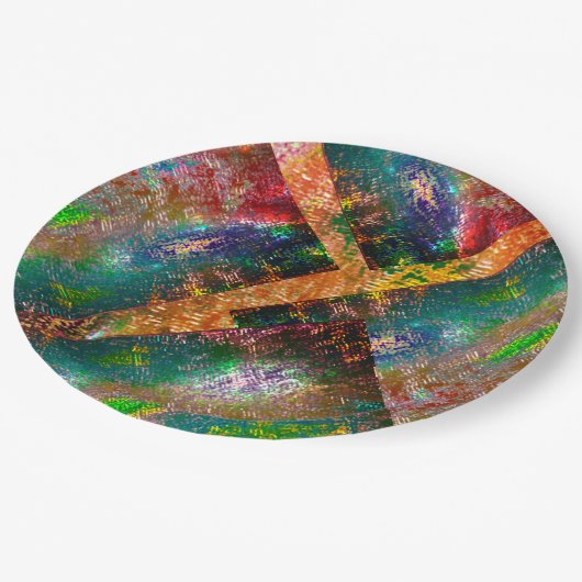 素朴に燃えた色の層の散乱 ペーパープレート (アングル)