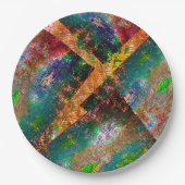 素朴に燃えた色の層の散乱 ペーパープレート (正面)