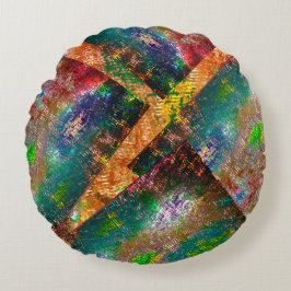 素朴に燃えた色の層の散乱 ラウンドクッション