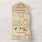 素朴のまわりにオン・ウッドカントリー オールインワン招待状 (内側)