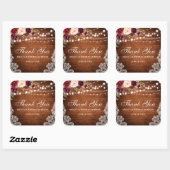 素朴のウッドラ結婚イツレースフローラありがとうB スクエアシール (シート)