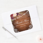 素朴のウッドラ結婚イツレースフローラありがとうB スクエアシール (封筒)