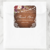 素朴のウッドラ結婚イツレースフローラありがとうB スクエアシール (バッグ)