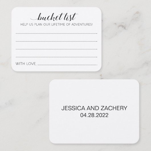 素朴のバ結婚ケットリストアイディアアドバイスカード プレイスカード (正面/裏面)