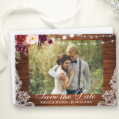 素朴のレース結婚ブルゴーニュのフローラ日付を保存 セーブザデート