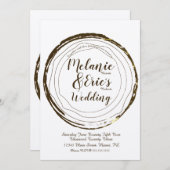 素朴のロ結婚グエレガントスクリプト招待状 招待状 (正面/裏面)