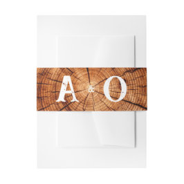 素朴のヴィンテージ結婚木スライスMonogram 招待状ベリーバンド