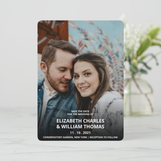 素朴の写カスタム真木で日付を保存 招待状 (スタンド正面)