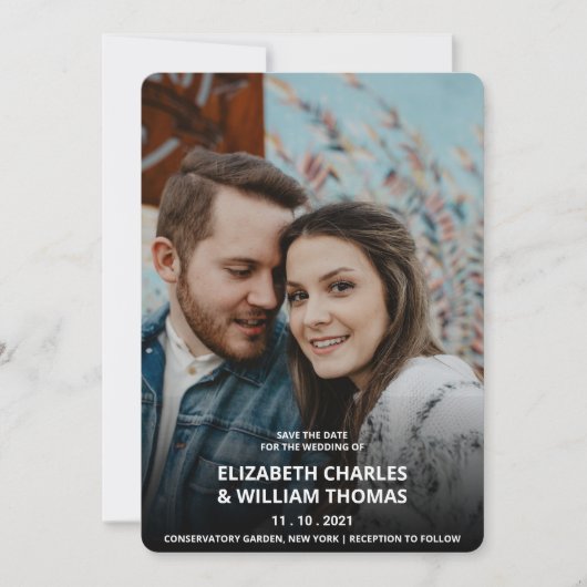 素朴の写カスタム真木で日付を保存 招待状 (正面)