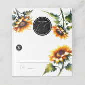 素朴の座席表、エスコート結婚カード、ひまわり プレイスカード (外部開封)