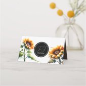 素朴の座席表、エスコート結婚カード、ひまわり プレイスカード (裏面)