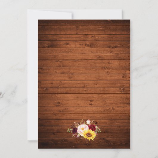 素朴の木のラ結婚イトジャースレース混合フローラ 招待状 (裏面)