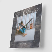 素朴の木の文字壁掛け スクエア壁時計 (傾斜)