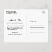 素朴の木結婚フローラライトレースサンキュー ポストカード (裏面)