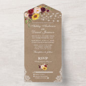 素朴の混合フローララ結婚イットレースクラフト オールインワン招待状 (内側)