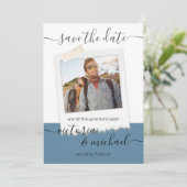 素朴の結婚アドベンチャー写真日付を保存 招待状 (スタンド正面)