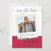 素朴の結婚アドベンチャー写真日付を保存 招待状 (正面)