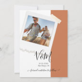 素朴の結婚アドベンチャー写真日付を保存 招待状 (裏面)