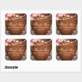 素朴の結婚ウッドライトレースフローラありがとうP スクエアシール (シート)