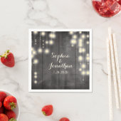 素朴の結婚キラキラ糸ライトバーンドウッド スタンダードカクテルナプキン (インサイチュ)