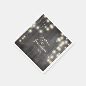 素朴の結婚キラキラ糸ライトバーンドウッド スタンダードカクテルナプキン (角)