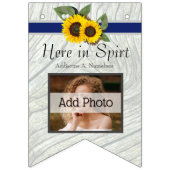 素朴の結婚ゴールデンひまわりブルーグレーの木 バンティングフラッグ (第2の旗)