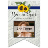 素朴の結婚ゴールデンひまわりブルーグレーの木 バンティングフラッグ (第3の旗)