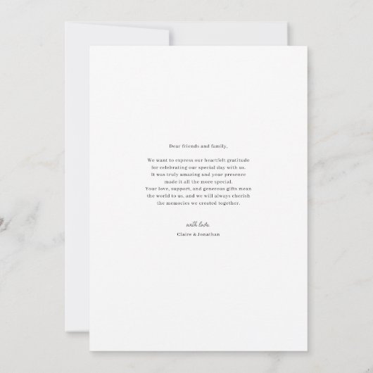 素朴の結婚サンキューカードと写真カスタムの比較 サンキューカード (裏面)