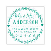 素朴の結婚スクリプト名と差出人住所 セルフインキングスタンプ (デザイン)