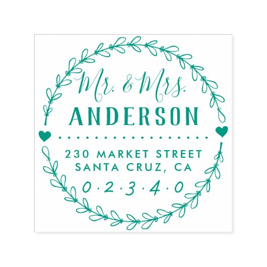 素朴の結婚スクリプト名と差出人住所 セルフインキングスタンプ (デザイン)