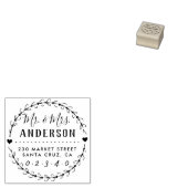 素朴の結婚スクリプト名と差出人住所 ラバースタンプ (押印)