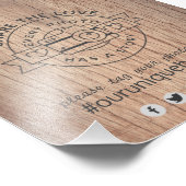 素朴の結婚ハッシュタグ記号 – ウッドカメラ共有 フォトプリント            (角)