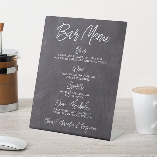 素朴の結婚バーパーソナライズされたドリンク 台座サイン (インサイチュ)