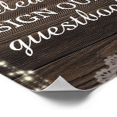 素朴の結婚フローラゲストブックサイン ポスター (角)