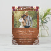 素朴の結婚フローラライトレース写真 招待状 (スタンド正面)